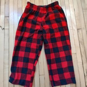 🔴5/$10 Carter's Red and Black Buffalo Plaid Fleece Pajama Pants